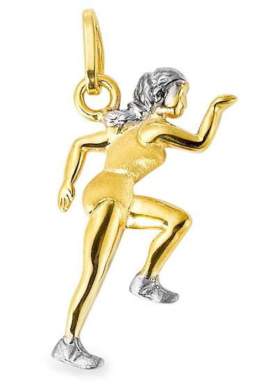 Anhänger Laufen Turnen in Gold 