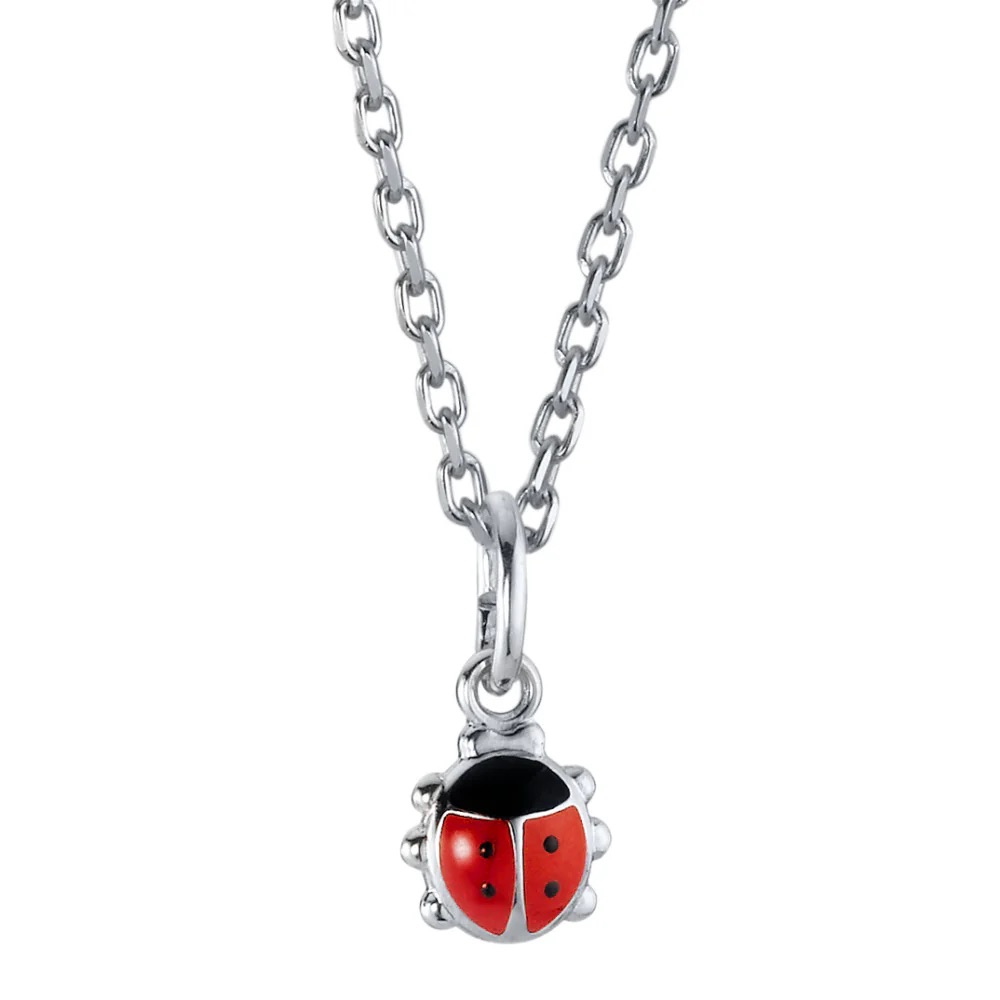 Anhaenger-Marienkaefer-572733 | Au Bijou GmbH Uhren & Schmuck Halskette mit Anhänger Silber rhodiniert Marienkäfer 36-38 cm verstellbar