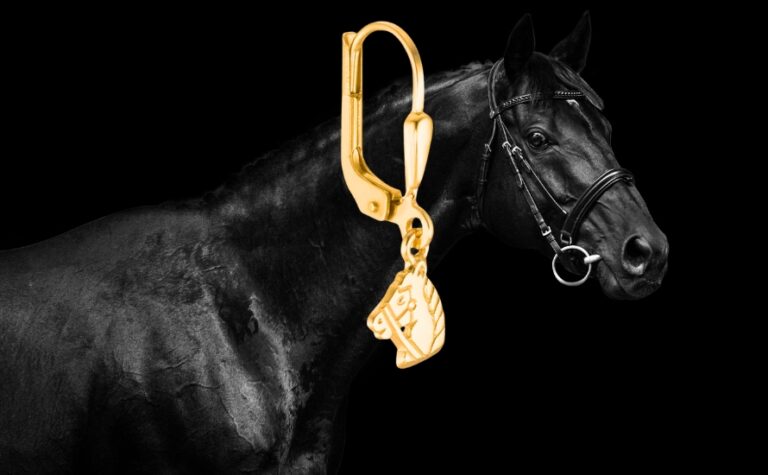Pferde Ohrhänger in Gold