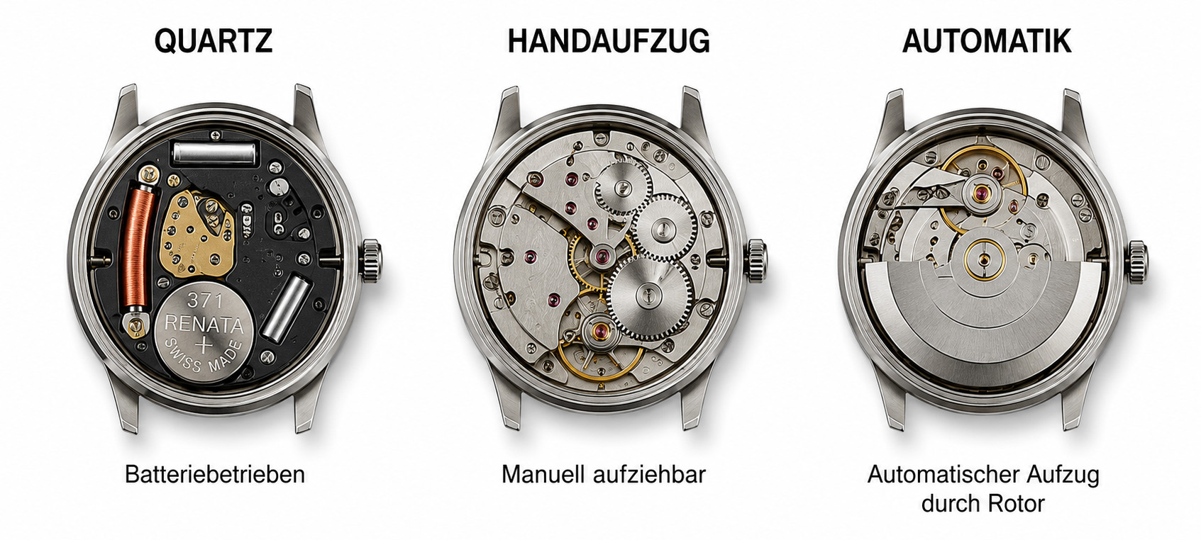 Unterschiede Uhrwerke