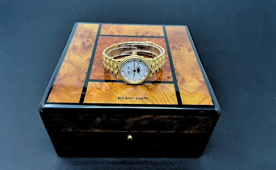 Box-Blancpain-Villeret-GG | Au Bijou GmbH Uhren & Schmuck Blancpain Villeret Triple Calendar 6595-1783