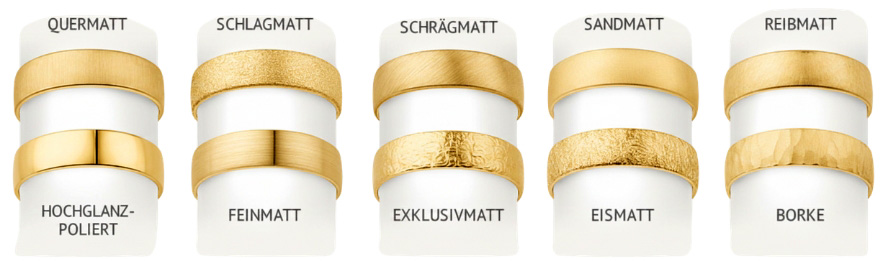Eheringe Oberflächen Gold