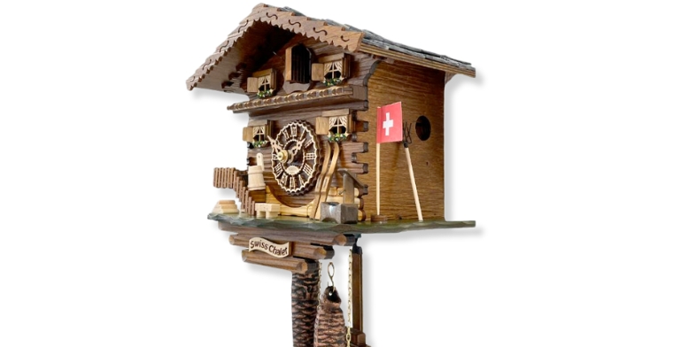 Kuckucksuhr-Basel-B6107 | Au Bijou GmbH Uhren & Schmuck Kuckucksuhr Chalet Swiss, Holz Wanduhr mechanisch