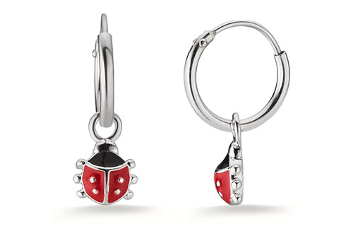 Ohrhaenger-Marienkaefer-603768 | Au Bijou GmbH Uhren & Schmuck Silber Ohrhänger mit lackiert Marienkäfern