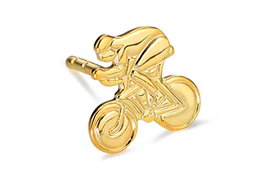 Ohrstecker Rennvelofahrer Gold