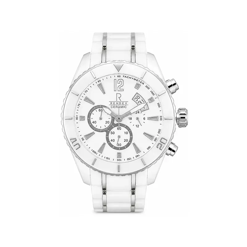 Rendex Ceramic Uhr Weisser Keramik Chronograph von Rendex